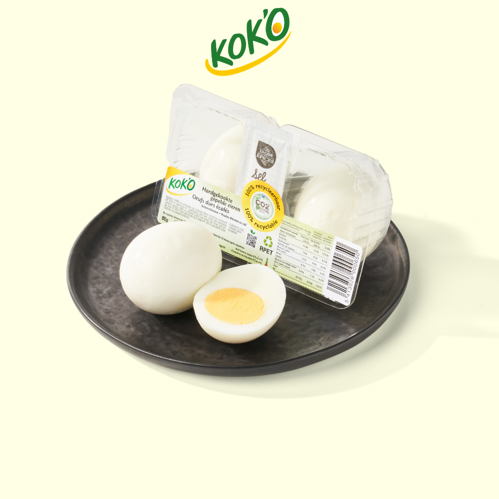 BR0102 – Kok’o gekookt en gepeld kok'o, gekookt en gepeld ei, kant en klaar ei, gekookt ei